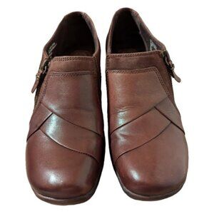 Earth Origins Anika Brown Leather Zipper Detail Comfort Shoes/Booties Size 8
